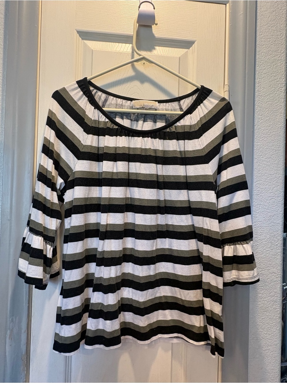 Michael Kors Black and White Horizontal Stripe Tunic